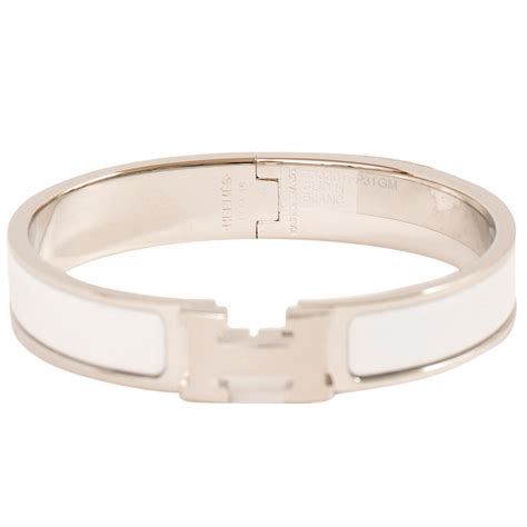 hermes clic clac white silver|hermes click clack bracelet price.